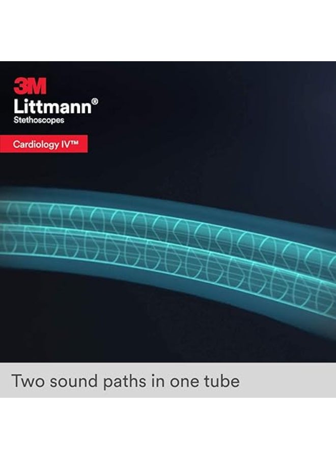 ليتمان 3 ام من ليتمان سماعة طبيب تشخيصية من كارديولوجي، قطعة صدر بلمسة نهائية سوداء، انبوب اسود، جذع احمر وسماعة راس سوداء، 27 انش، 6200 - Image 4